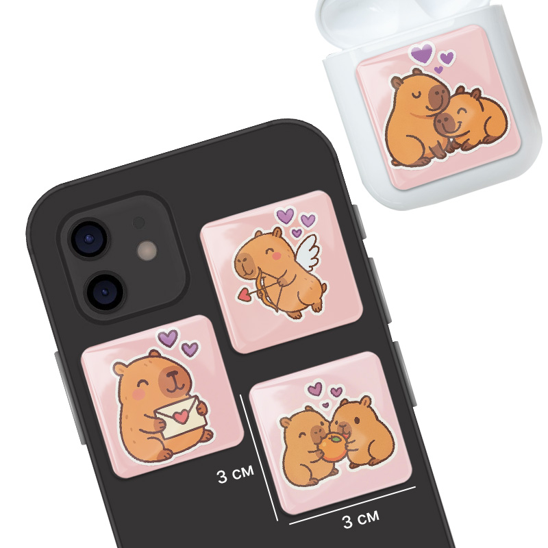 3D стикеры ISBC ко дню всех влюбленных, набор Капи-романтика