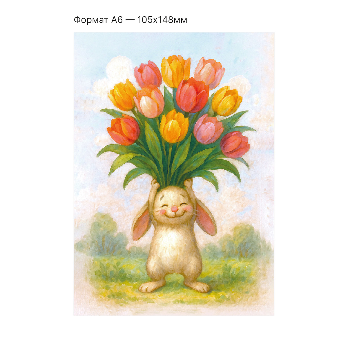 Интерактивная открытка с NFC "Букет тюльпанов", ISBC, арт. 121-64893