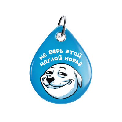 Адресник ISBC "Наглая морда собаки", размер M, арт. 006-59487