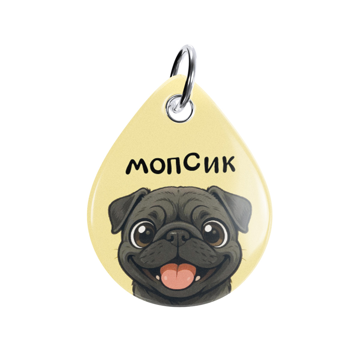 Адресник ISBC "Черный мопс", размер М, арт. 006-62554