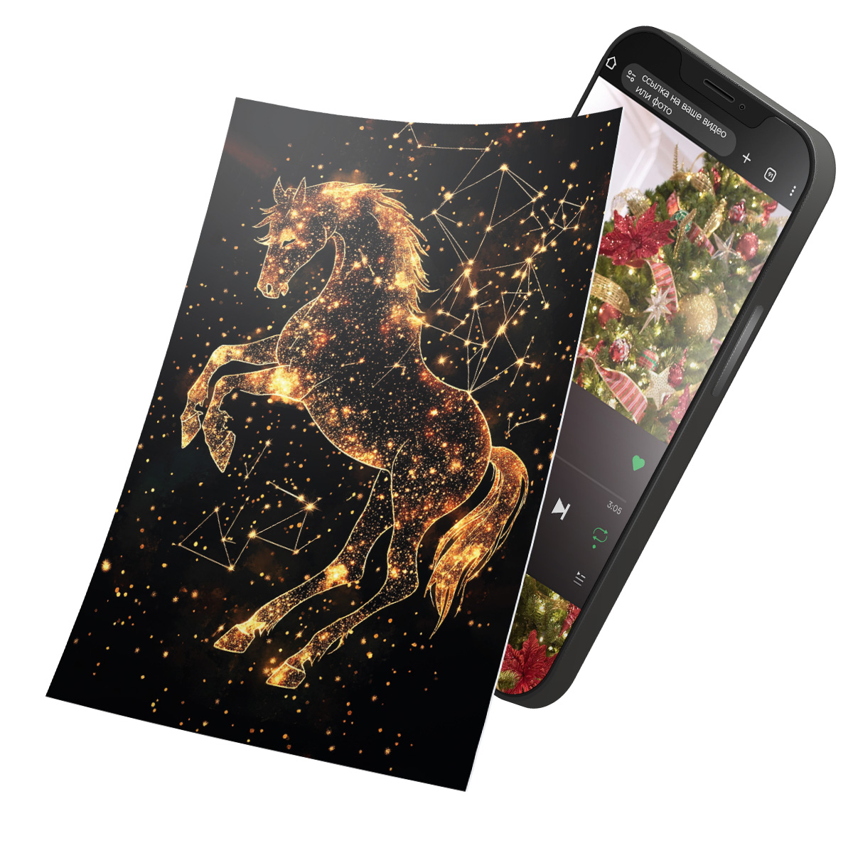 Интерактивная открытка с NFC "Символ года; Космический гость Нового года", ISBC, арт. 121-62867