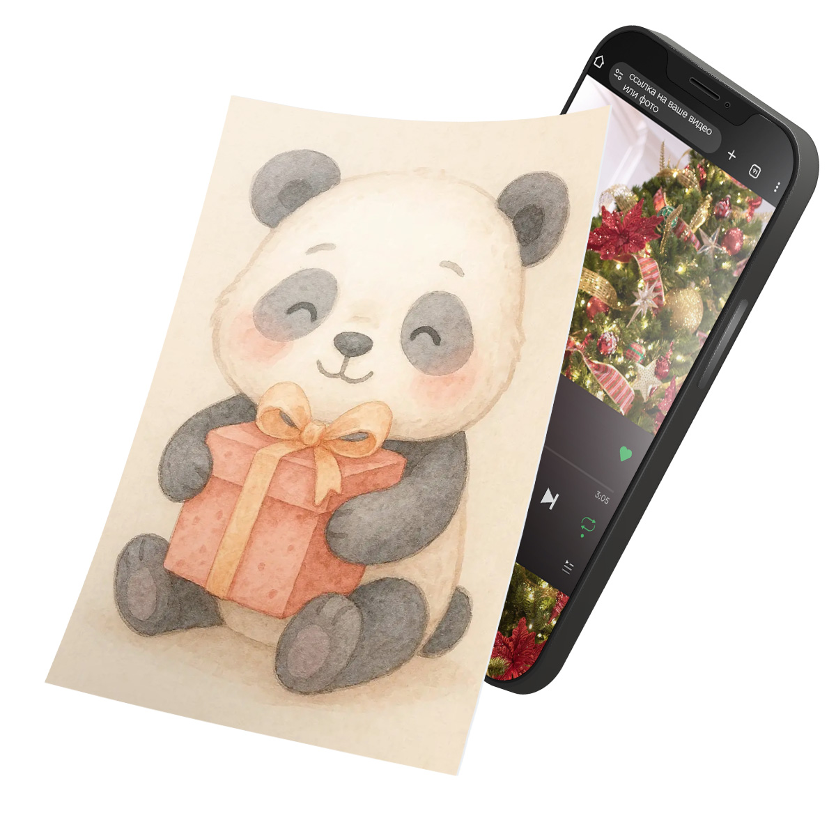 Интерактивная открытка с NFC "Новогодние зверушки; Пандочка", ISBC, арт. 121-62792