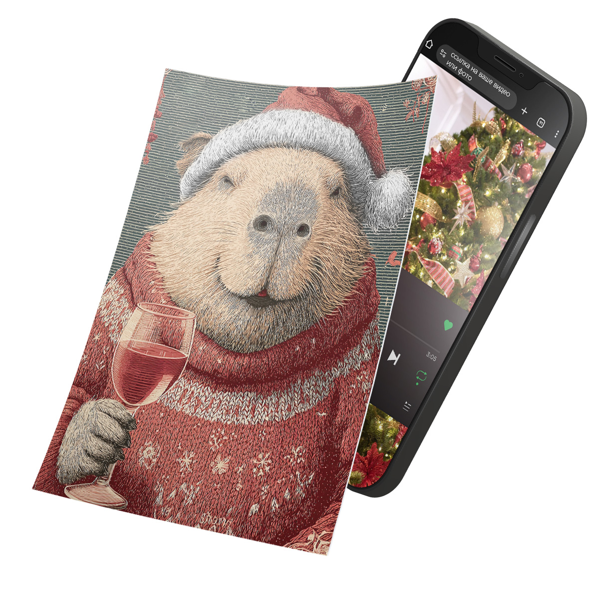 Интерактивная открытка с NFC "Удачи в Новом году!", ISBC, арт. 121-62863