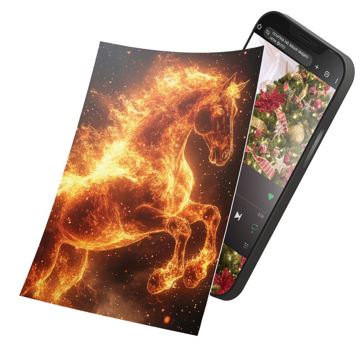 Интерактивная открытка с NFC "Символ года; Конь-огонь", ISBC, арт. 121-62871