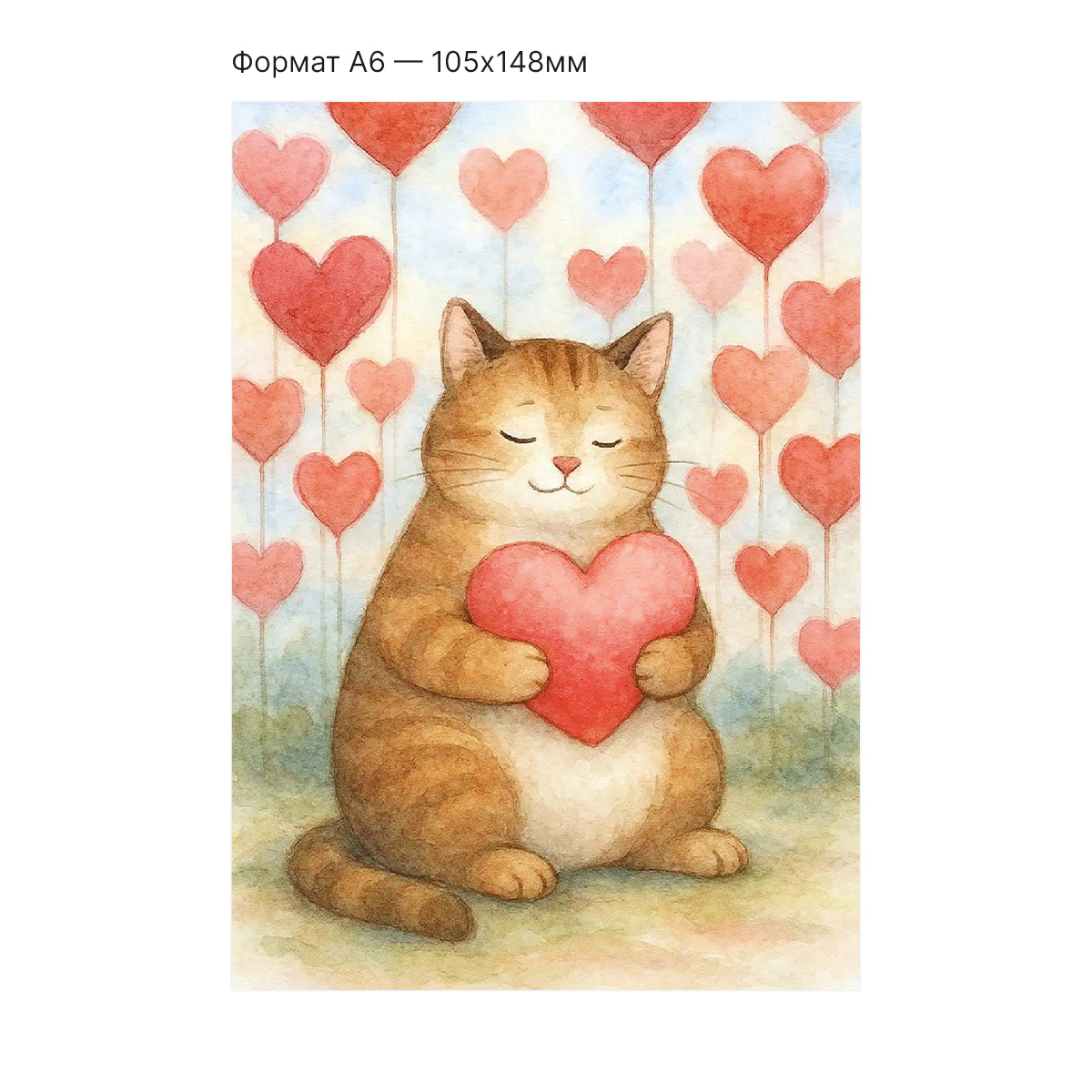 Интерактивная открытка с NFC "Влюбленный котик", ISBC, арт. 121-64499