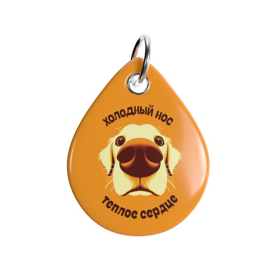 Адресник ISBC "Холодный нос, теплое сердце, оранжевый", размер M, арт. 006-56968