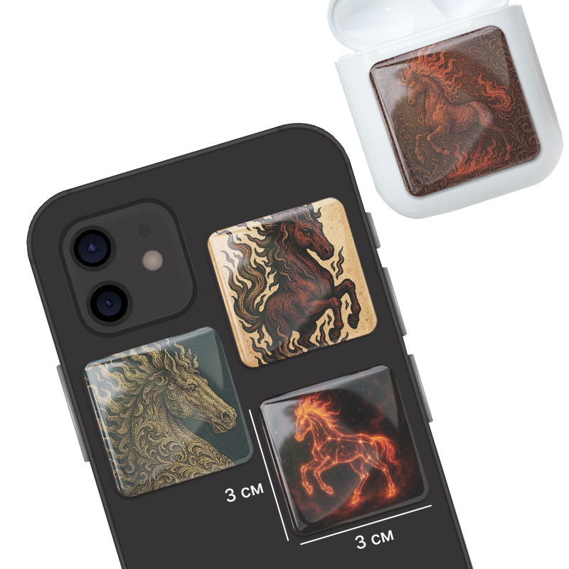 3D стикеры ISBC к Новому году, набор Огненная лошадь: Вдохновение