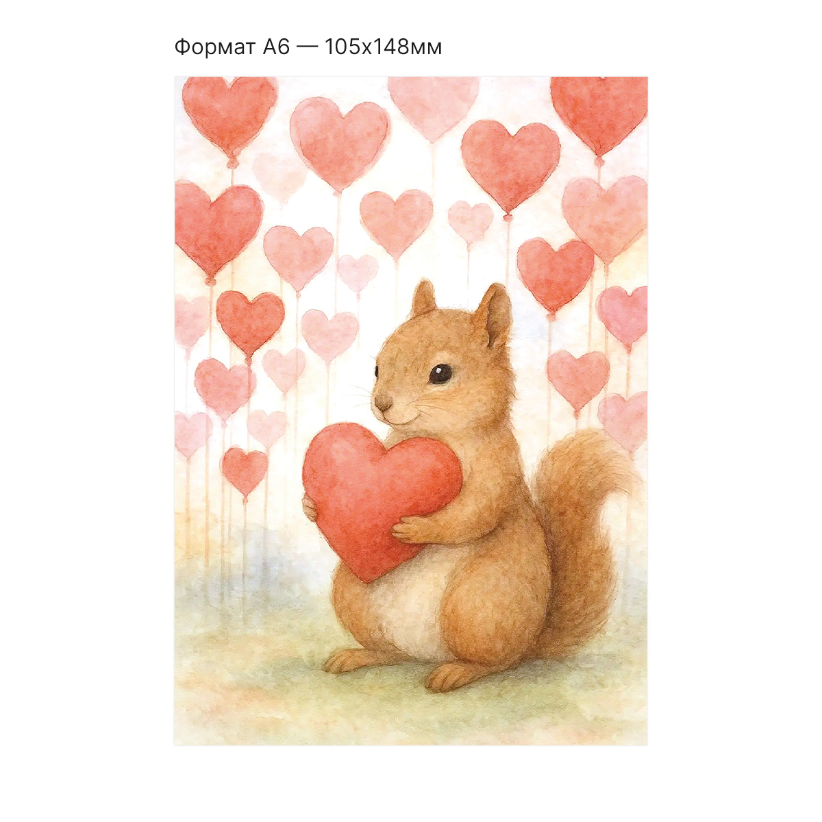 Интерактивная открытка с NFC "Влюбленная белочка", ISBC, арт. 121-64493