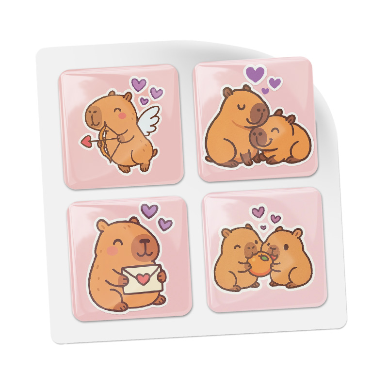 3D стикеры ISBC ко дню всех влюбленных, набор Капи-романтика