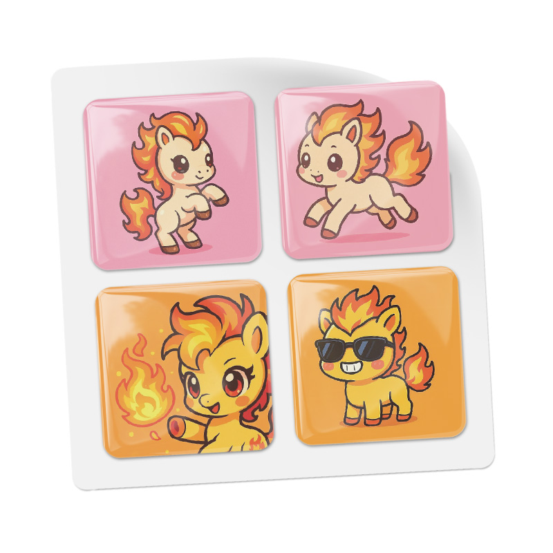 3D стикеры ISBC к Новому году, набор Огненный пони