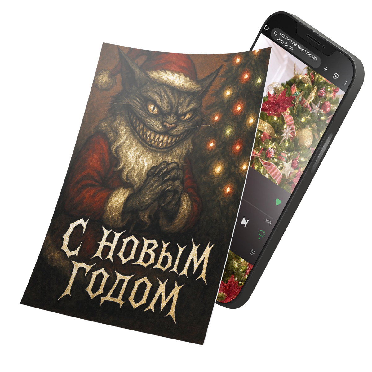 Интерактивная открытка с NFC "Новый год с сюрпризом", ISBC, арт. 121-62834