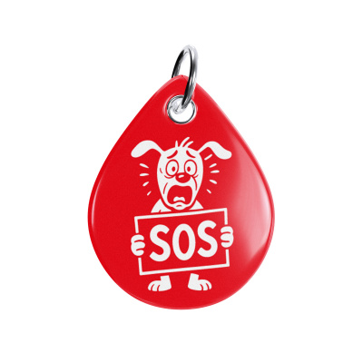 Адресник ISBC "СОС, красный", размер M, арт. 006-62548