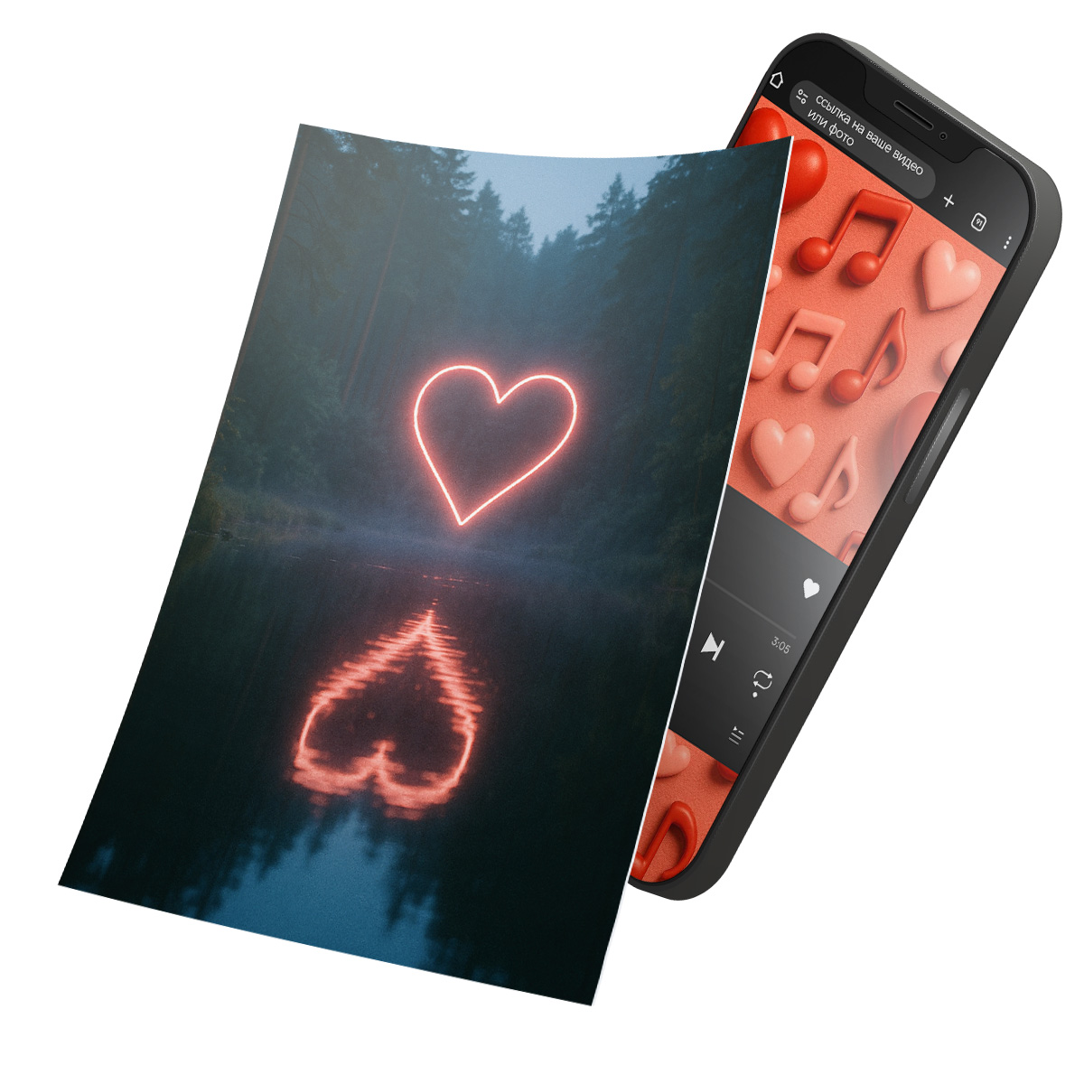 Интерактивная открытка с NFC "Отражение любви", ISBC, арт. 121-64483