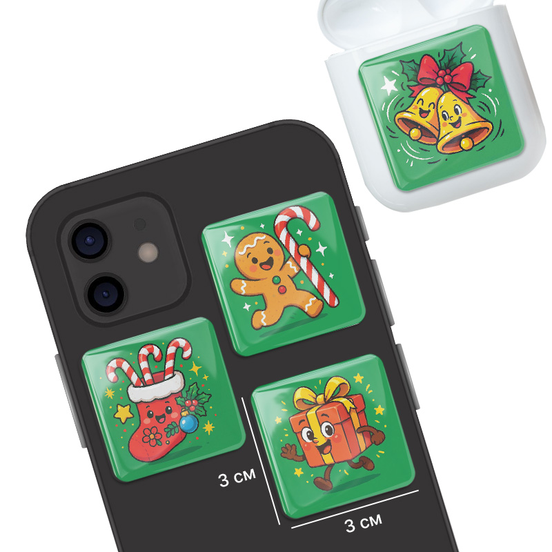 3D стикеры ISBC к Новому году, набор Чудеса под ёлкой