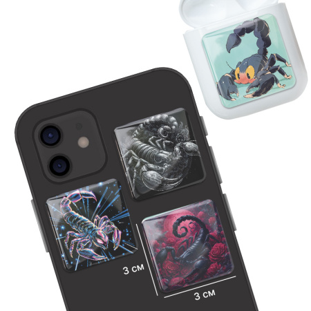 3D-стикеры ISBC "Знаки зодиака; Скорпион", 4 шт., арт. 006-57254