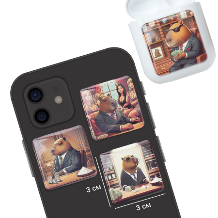 3D-стикеры ISBC с капибарами в стиле донов мафии