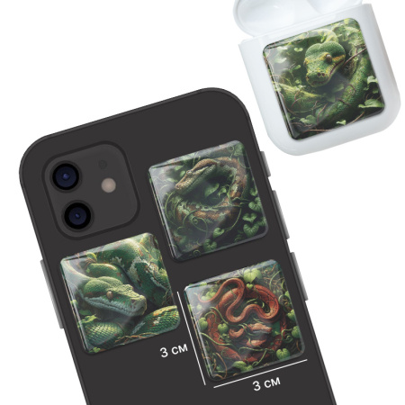 3D-стикеры ISBC "Змеи; Заросли", 4 шт., арт. 006-57932