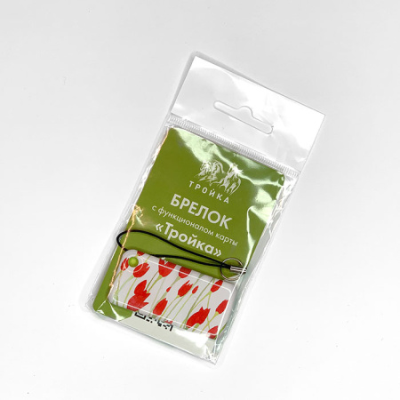 Брелок ISBC с функционалом карты "Тройка" "Городские джунгли; Красные тюльпаны" арт. 121-21240