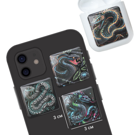 3D-стикеры ISBC "Змеи; Неон", 4 шт., арт. 006-57936