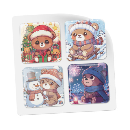 3D-стикеры ISBC "Новогодние зверушки; Медвежонок", 4 шт., арт. 006-57845