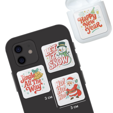 3D стикеры ISBC к Новому году, набор Let it snow