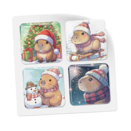 3D-стикеры ISBC "Новогодние зверушки; Капибарка", 4 шт., арт. 006-57835