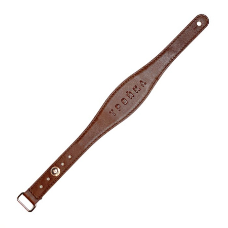 Браслет кожаный с функционалом карты «Тройка», коричневый, арт. 006-21002