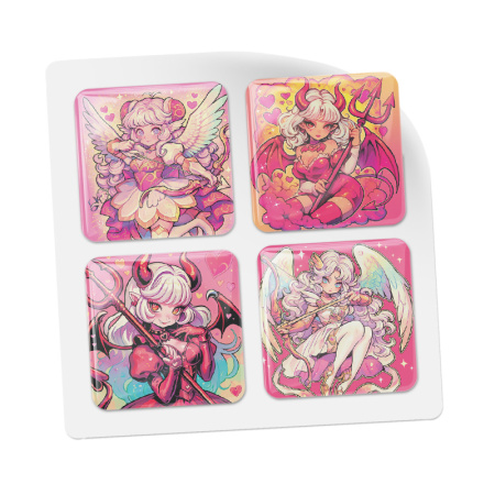 3D стикеры ISBC про любовь, набор Суккубы и ангелы