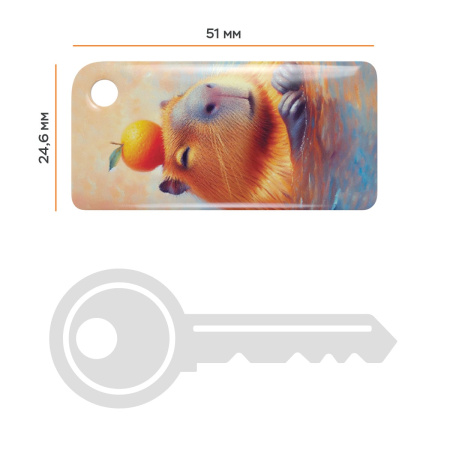 Брелок ISBC Тройка капибара с апельсином на голове