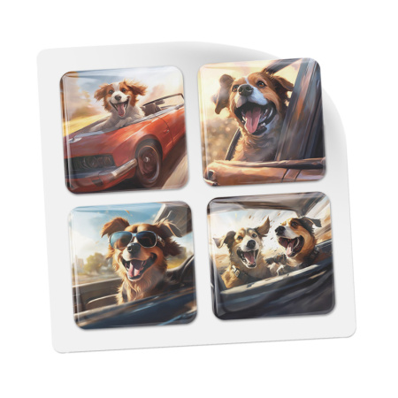 3D стикеры ISBC – серия Собаки, набор Путешествие 3D стикеры ISBC путешествие с собаками