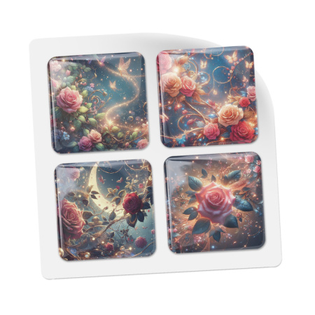 3D стикеры ISBC для женщин, набор Волшебные розы