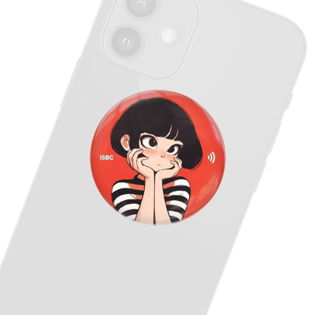 NFC-визитка ISBC «Девочка с каре», стикер - купить