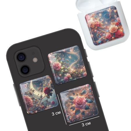 3D стикеры ISBC для женщин, набор Волшебные розы