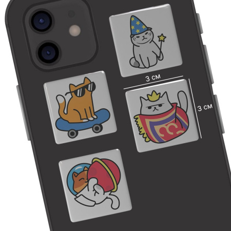 3D-стикеры ISBC – серия Котики, набор Крутые котики 3D-стикеры ISBC с крутыми котиками