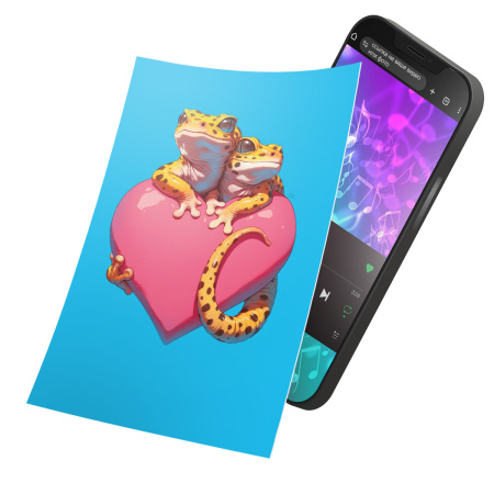 Интерактивная открытка с NFC "Любовь в пятнистых тонах", ISBC, арт. 121-61519