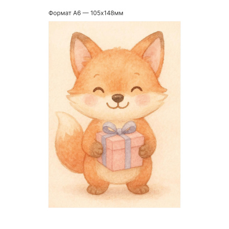 Интерактивная открытка с NFC "Новогодние зверушки; Лисичка", ISBC, арт. 121-62794