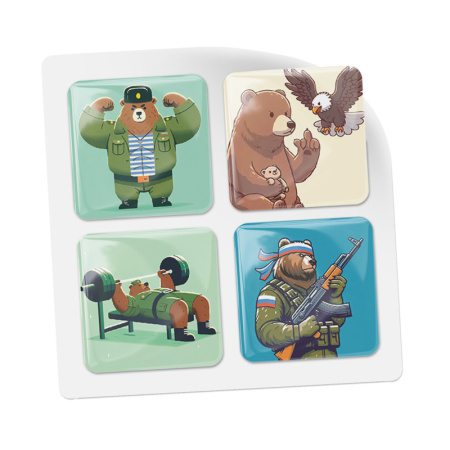 3D стикеры ISBC – серия для мужчин, набор Русский медведь 3D стикеры ISBC для мужчин с русским медведем