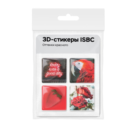 3D-стикеры ISBC "Оттенки красного", 4 шт., арт. 006-50768