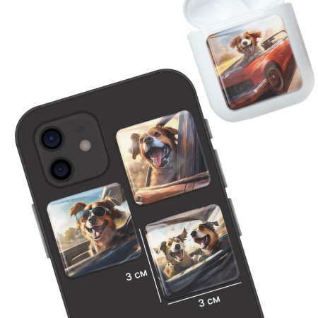 3D стикеры ISBC – серия Собаки, набор Путешествие 3D стикеры ISBC путешествие с собаками