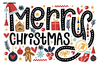 Интерактивная открытка NFC CARDS "Happy New Year 2021; Merry Christmas", арт. 121-24500