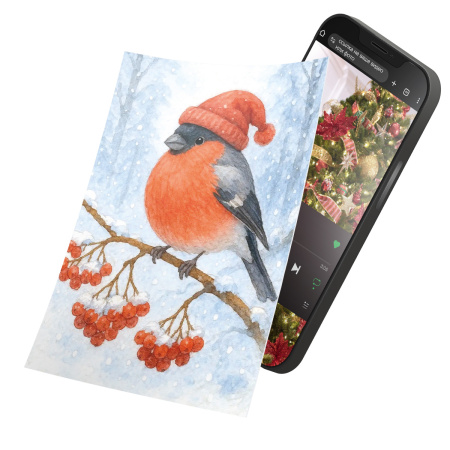 Интерактивная открытка с NFC "Лесные жители; Снегирь", ISBC, арт. 121-62853