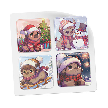 3D-стикеры ISBC "Новогодние зверушки; Бизончик", 4 шт., арт. 006-57833