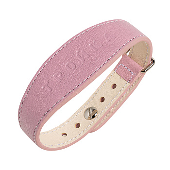 Браслет кожаный с функционалом карты «Тройка», розовый, арт. 006-21005