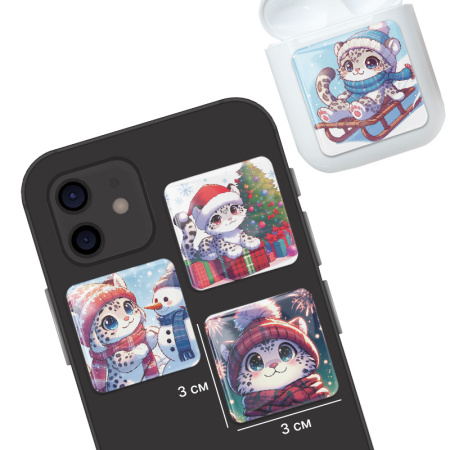 3D-стикеры ISBC "Новогодние зверушки; Барс", 4 шт., арт. 006-57831 3D-стикеры ISBC "Новогодние зверушки; Барс", 4 шт., арт. 006-57831