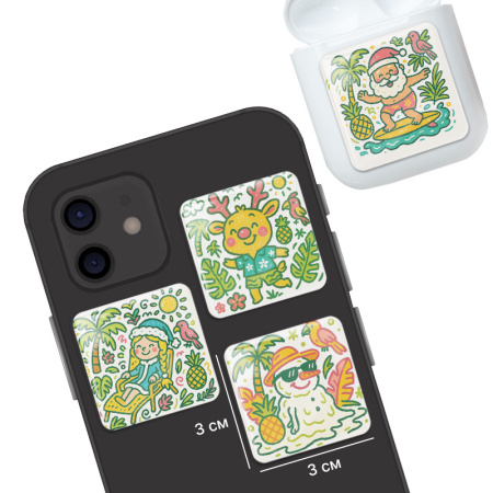 3D стикеры ISBC к Новому году, набор Гавайская вечеринка