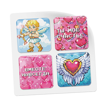 3D стикеры ISBC про любовь, набор День Влюблённых 8-bit