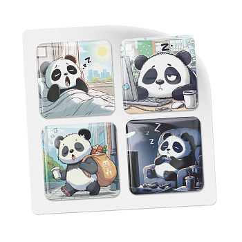3D-стикеры ISBC "Панда; Сонный", 4 шт., арт. 006-57232