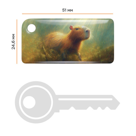 Брелок ISBC Тройка капибара плывущая под водой