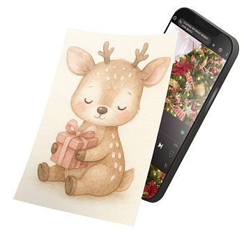 Интерактивная открытка с NFC "Новогодние зверушки; Оленёнок", ISBC, арт. 121-62802