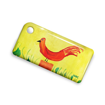 Брелок ISBC с функционалом карты "Тройка" "Детские рисунки; Курица" арт. 121-22299